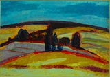3e. Jean Krillé, 1923-1991, "Toskanische Landschaft",Schweizer Maler  Acryl a.Karton, 36x51cm