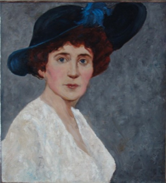 4d  Betty Heldrich, 1869-1958, "Selbstportrait", Öl/Lwd., 56 x 51 cm