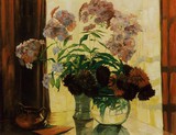 3h2   Anna Sophie Gasteiger, 1877 - 1954,  "Phlox im Spätsommer",  Öl/Lwd.,  51 x 66 cm 