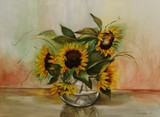 xa7  "Sonnenblumen", Aquarell 2010, 55 x 77 cm