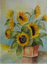 xb2  "Sonnenblumen 2", Aquarell 2010, 77 x 55 cm