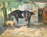 zf4   George Algernon Fothergill, 1868-1945, "Pferd am Bauernhof", Öl/Lwd., 46 x 59 cm