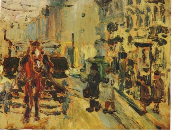 7g  Julius Seyler (1873-1955), "Straße in Murnau", Öl/Ktn., 20,7 x 27 cm