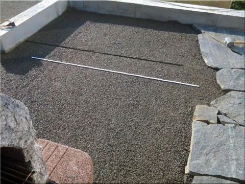 Splitt-Zementgemisch für Plattenbelag