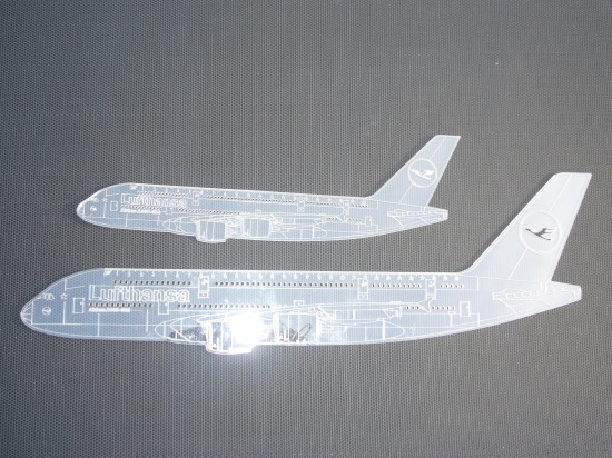 Flugzeuglineal A  380   20cm,30 cm