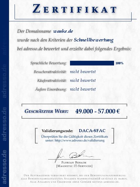 Dachdecker Meister Waske Dächer GmbH Zertifikat