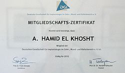 Mitglied DGI - Dt. Ges. für Implantologie im Zahn-, Mund- und Kieferbereich